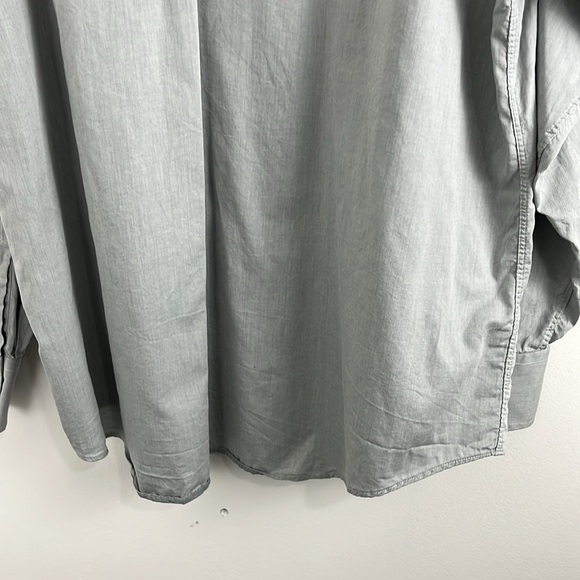 Ted Baker Gray-Blue Cotton Button-Up Dress Shirt - Picture 8 of 9